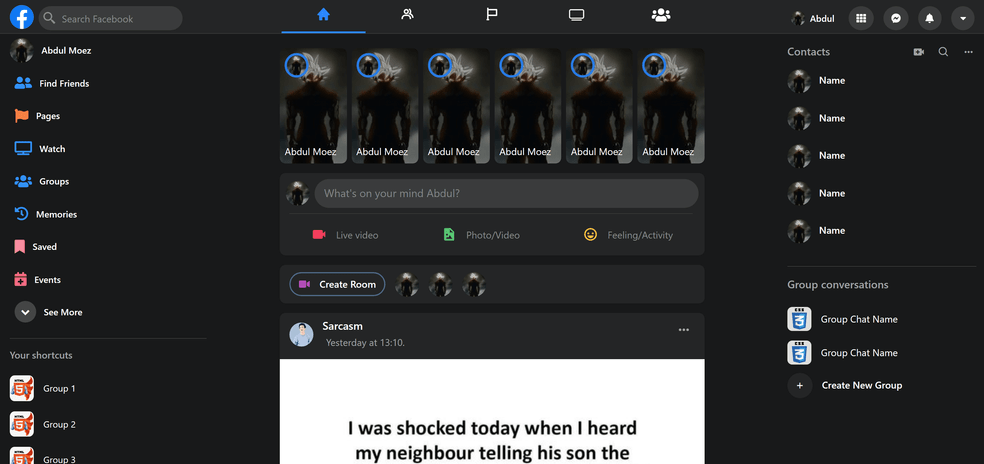 Facebook Copy Project